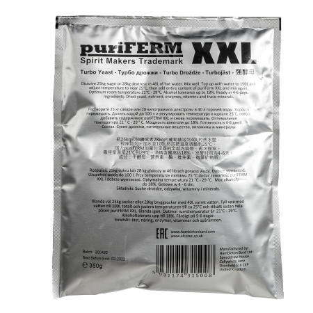 Turbo yeast alcohol "PuriFerm XXL" (350 gr) в Якутске