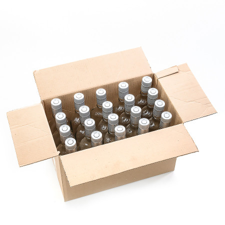 20 бутылок "Фляжка" 0,5 л с пробками гуала в коробке в Якутске