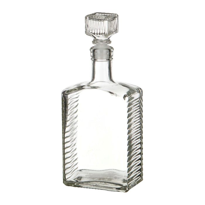 Бутылка (штоф) "Кристалл" стеклянная 0,5 литра с пробкой  в Якутске